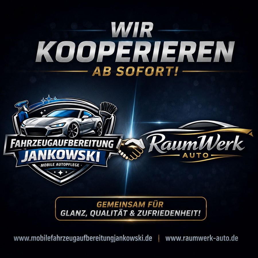 Kooperation Fahrzeugaufbereitung Jankowski und RaumWerk Auto